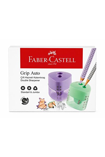 Faber Castell Auto Kalemtıraş Çift Hazneli ( Standart & jumbo ) Pastel - 1 Adet