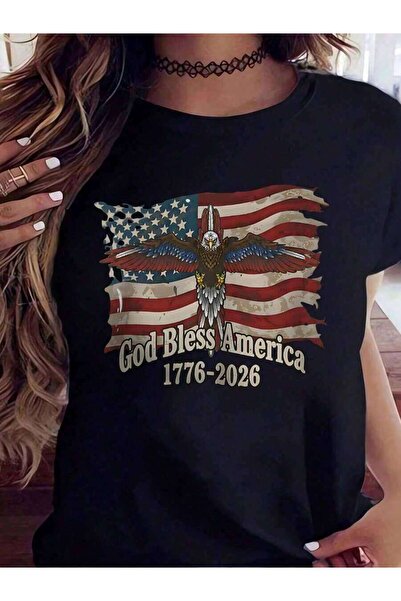 21JNRY America 1776 2026 Eagle And Patriotic T Shirt For Independence Day Fou...