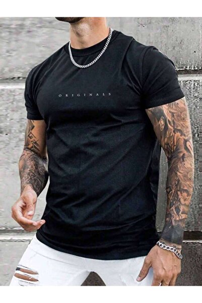 26LIK Manfinity Homme Men Letter Printed Casual Short Sleeve T-Shirt, Going O...
