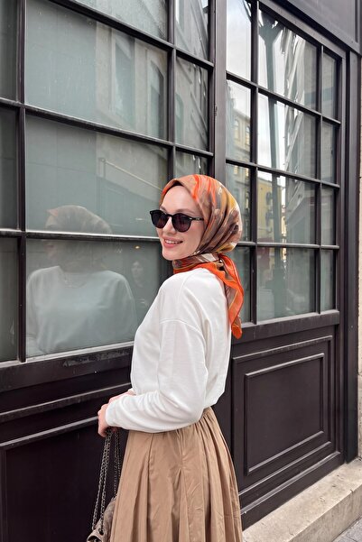 Silk Home Velora Eşarp Fırça Desen Turuncu