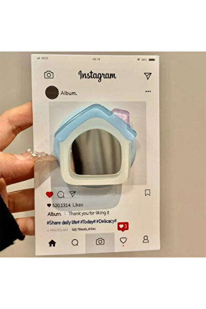 Choice A Cute Blue Cottage Mirror Magnetic Bracket Suitable for Iphone16Proma...
