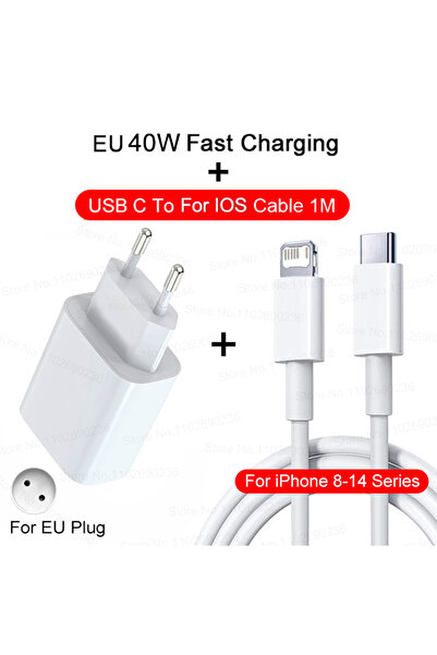 Choice7 40W EU ForiPhone8-14 For 40W PD Charger For iPhone 11 12 13 14 15 16 ...