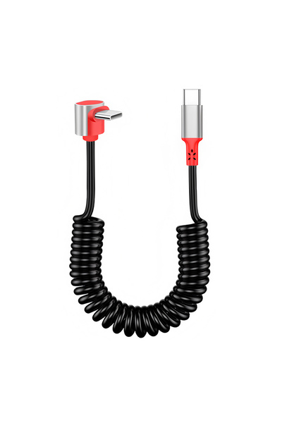 Choice 1.5m black NNBILI 90 Degree USB Type C To C Cable Spring Retractable U...