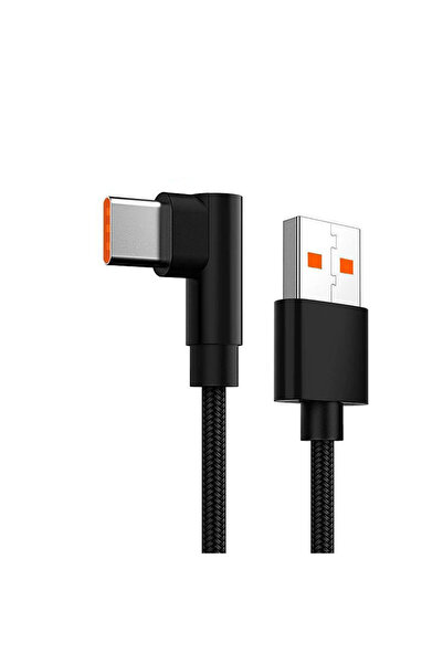 Choice4 1m black NNBILI 6A 66W USB Type C Cable 90 Degree Elbow Fast Charging...