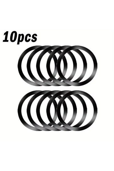 Choice4 Black-A 10Pcs Stainless Steel Universal Magnetic Metal Plate Ring For...