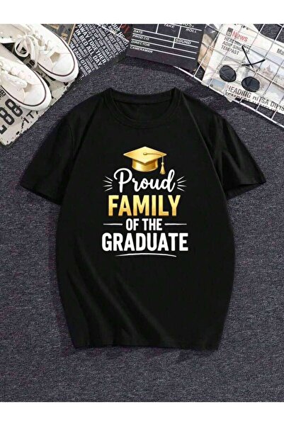 kai22 Unisex "Proud Family Of A Graduate" Graphic T-Shirt, Loose Fit Casual P...