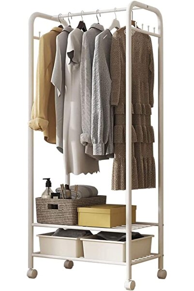 WISFOR Metal Clothes Rack with Wheels: Rolling Garment Hanger Stand, Rotating...