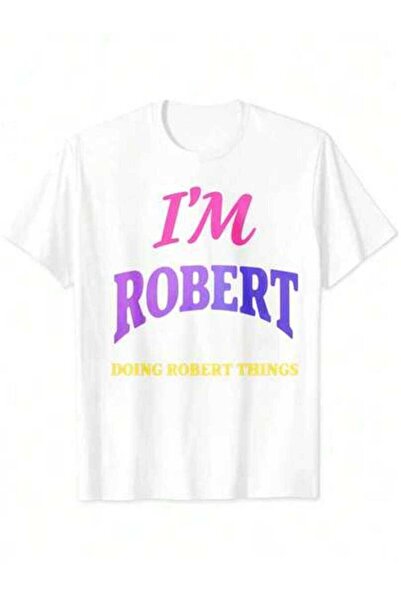 4CR Retro Colorful Graphic T-Shirt Robert, Casual Short Sleeve Crew Neck Loos...