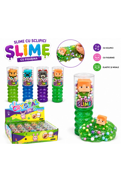 SHOP LIKE A PRO Slime cu Sclipici si Figurina Minecraft , Jucarie Senzoriala ...