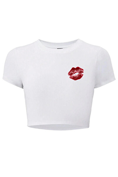 BRZ COLLECTION Γυναικείο Kiss CROP (ΛΕΥΚΟ)
