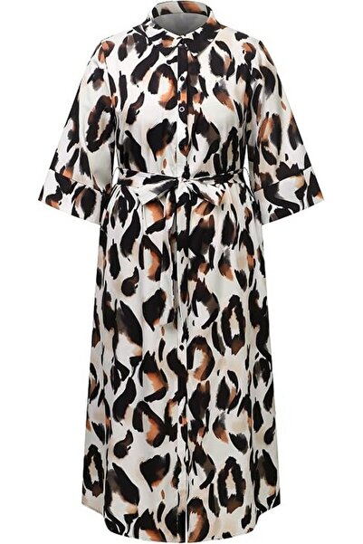 OEM Rochie de damă supradimensionată LapaPlus cu imprimeu leopard, mărimea 3XL