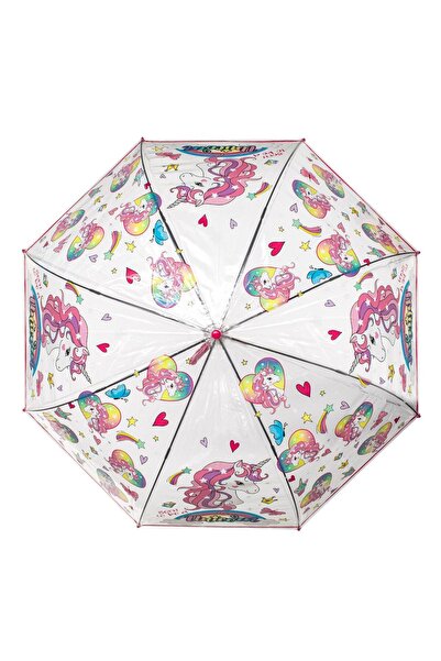 Zâna Casei Umbrelă de ploaie manuală transparentă cu unicorn pentru copii 82cm