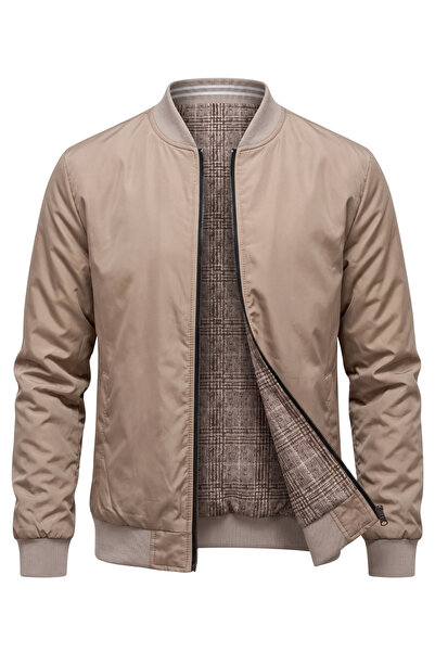 ixir Double-Sided Seasonal Men's Coat Plain Beige & Cream