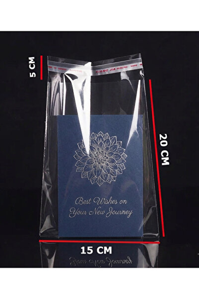 HG AMBALAJ 1000 Adet 15X25 Cm ( 15X20+5 Cm) Bantlı Yapışkanlı Şeffaf OPP Jela...