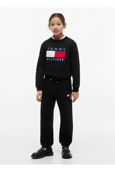 Tommy Hilfiger Siyah Erkek Çocuk Regular Fit Sweatpant KS0KS00715-HERITAGE FL...