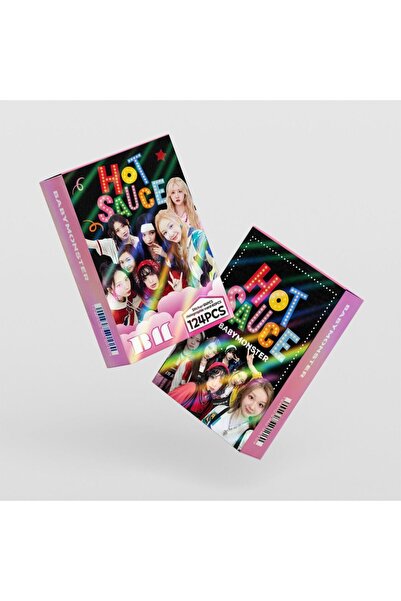Kpop Dünyasi BABYMONSTER '' Hot Souce '' Çift Yön Baskılı Hologramlı / Lomo Card Seti (60 Pcs)