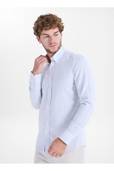 ALTINYILDIZ CLASSICS Beyaz Erkek Düğmeli Tailored Fit Gömlek ACE201262279