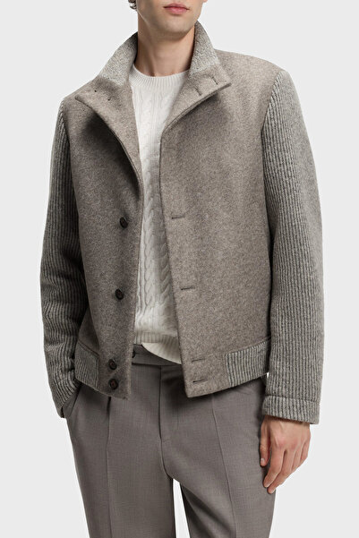 BOSS Yün Karışımlı Dik Yaka Düğmeli Mont Erkek MONT 50571866 240