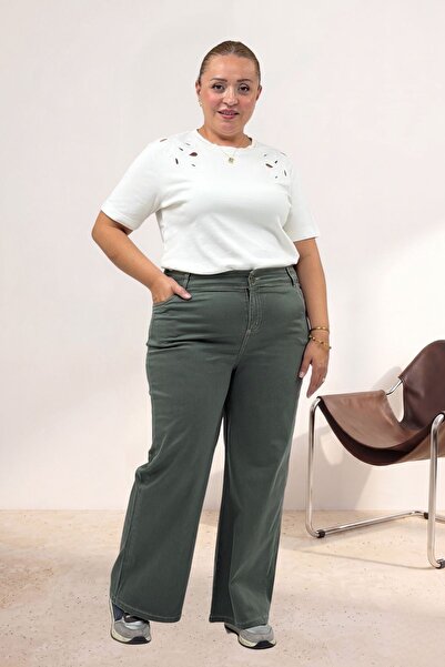 Eslina 5051 Borupaça Gabardine Trousers with Pocket Detail - Khaki