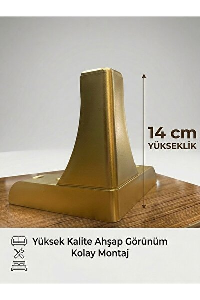 Genel Markalar ÜRGÜP Mobilya Ayağı 14 cm Altın 4 Adet