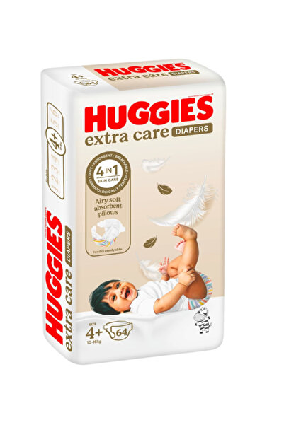 Huggies Baby Diapers Ultra Care Size +4 Jumbo Pack - 64 Pieces