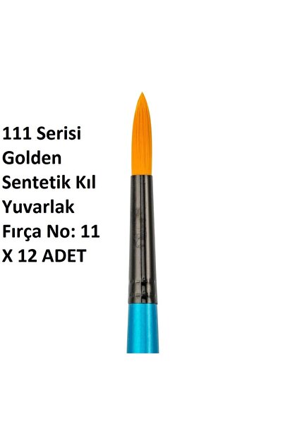 Bigpoint 111 Series Golden Synthetic Bristle Round Brush No: 11 X 12 Pieces