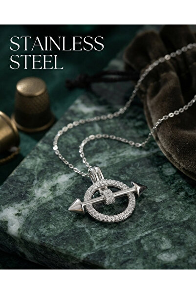 stainless steell 316L Steel Chain Silver Color Chain Zircon Stone Ring Model ...