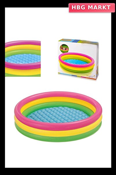 HBG Markt 3-Section Colorful Inflatable Children's Play Pool 114X25 cm