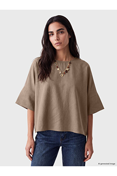 LC Waikiki Rmz Gi̇yi̇m Farkiyla Zero Roba Collar Loose Fit Blouse