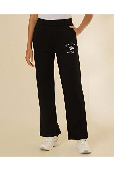 REDTAG Women Black Printed Wide Leg Active Pants