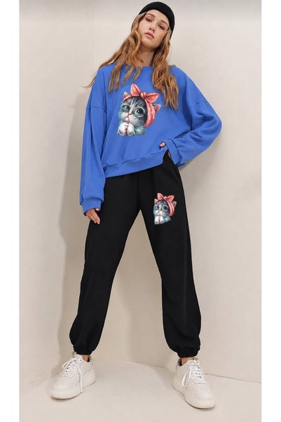 Gutsy Zero Collar Sweat Suit Top and Bottom Set Men-Women