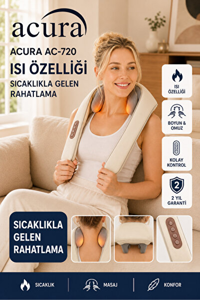 Acura AC-720 Şarjlı Ovmalı Isıtmalı Masaj Aleti İnsan Eli Yoğurma Hissi