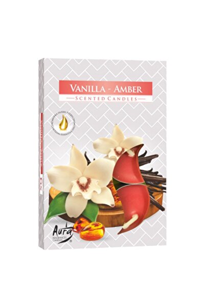 LCA Set 3 x 6 Lumanari Pastila, Vanilie si Amber Chihlimbar, 4 Ore