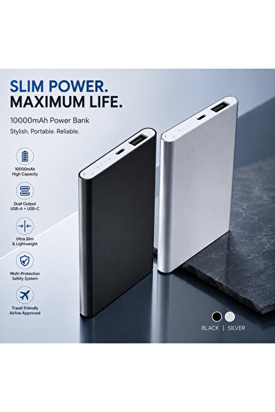 StarSuper Lightweight, portable, corded power 10000mAh bank with digital disp...