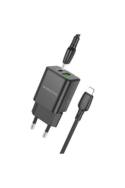 Borofone BN14 Φορτιστής Τοίχου Royal GaN USB / Type-C QC 3.0 PD 30W με Καλώδι...