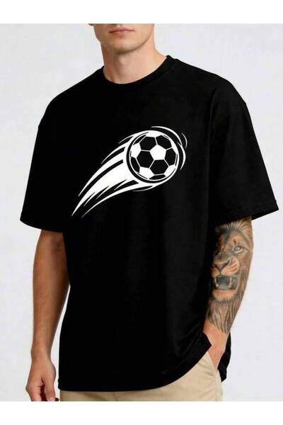 kai22 Men's Football Pattern Graphic T-Shirt, Sporty Casual Short Sleeve Tee,...