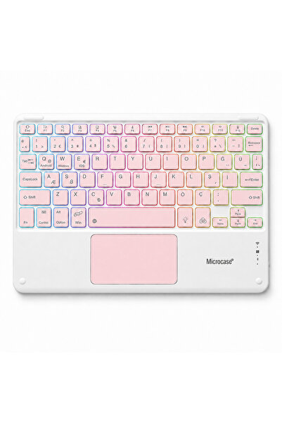 Microcase Touchpad RGB Tablet ve Telefonlar için Türkçe Bluetooth Klavye- AL5890