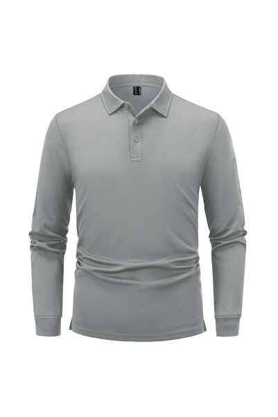 OtherMax Tricou Polo Barbati cu Maneca Lunga Gri XL Sport Stil Tactic — Bluza...