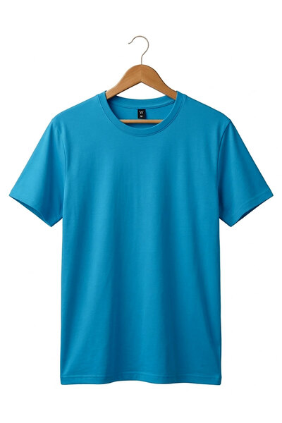 The Baski Summer Unprinted Plain 100% Cotton Crew Neck Basic Tshirt
