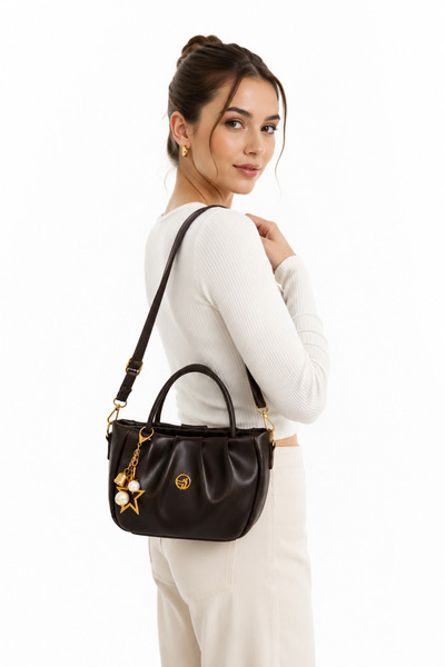 DMG Collection İtaly İnci Star Detailed Zippered Women's Hand and Shoulder Bag