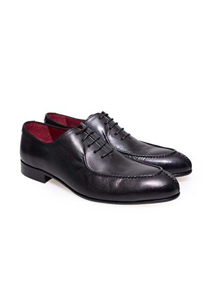 FRANCO CALVANI Black Color Lace-Up Genuine Leather Men's Shoes