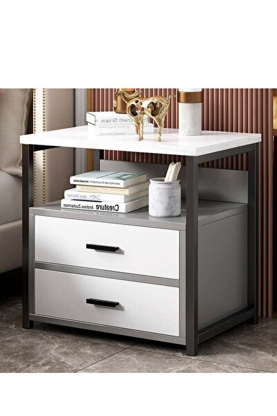 Generic Bedside Storage Cabinet, Modern Side Nightstand Desk with Two Storage...