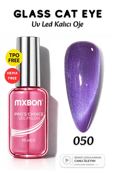 Mxbon Uv Led Kalıcı Oje 10 ml Hema & TPO Free Glass Cat Eye - 050