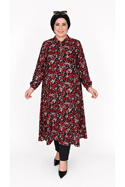 Ferace Women's Large Size Crispy Pattern Feramuar Tunic