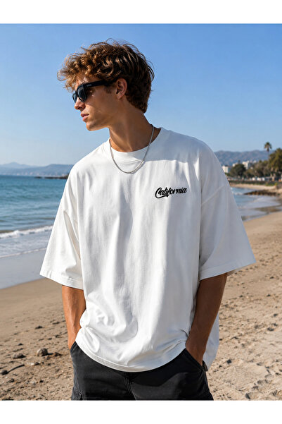 Harmandar Santa Barbara Palm Tree Printed Unisex T-Shirt – Unisex Street Styl...