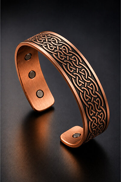 İyyaKee 100% Pure Copper Magnetic Bracelet with Greek Weave Pattern for Men, ...