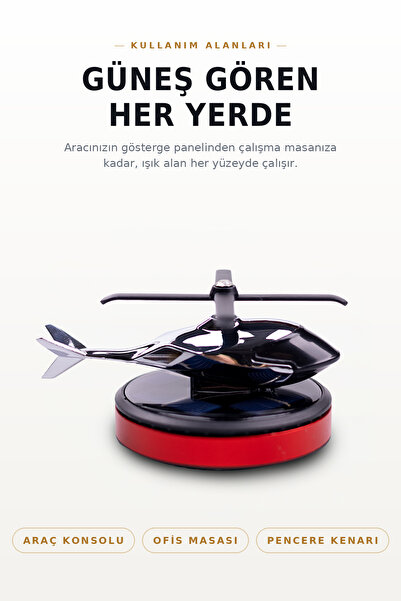 vovoyo Güneş Enerjili Dönen Helikopter Araç Kokusu