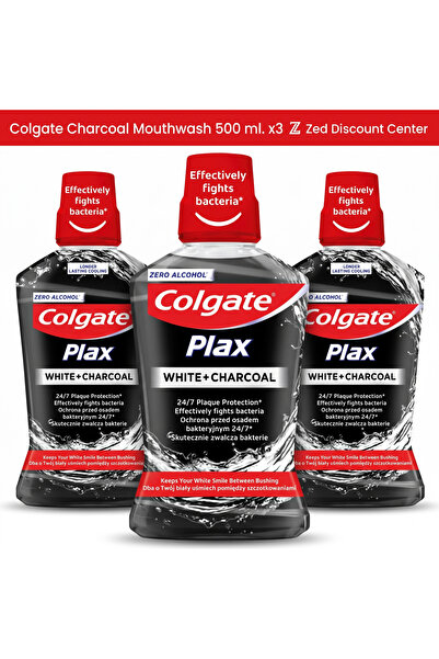 Colgate Apă de gură cu cărbune 500 ml. x3