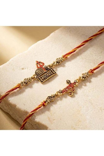 Generic Mahadev & Om Namah Shivaya Designer Rakhi Set for Brother – Pack of 2 | Premium Raksha Bandhan Rakhi
