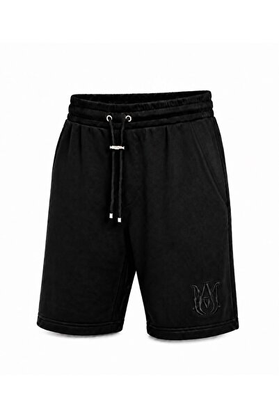 Generic Brand Men's Regular Fit Elastic Waist Lace-Up Bermuda Shorts with Inj...